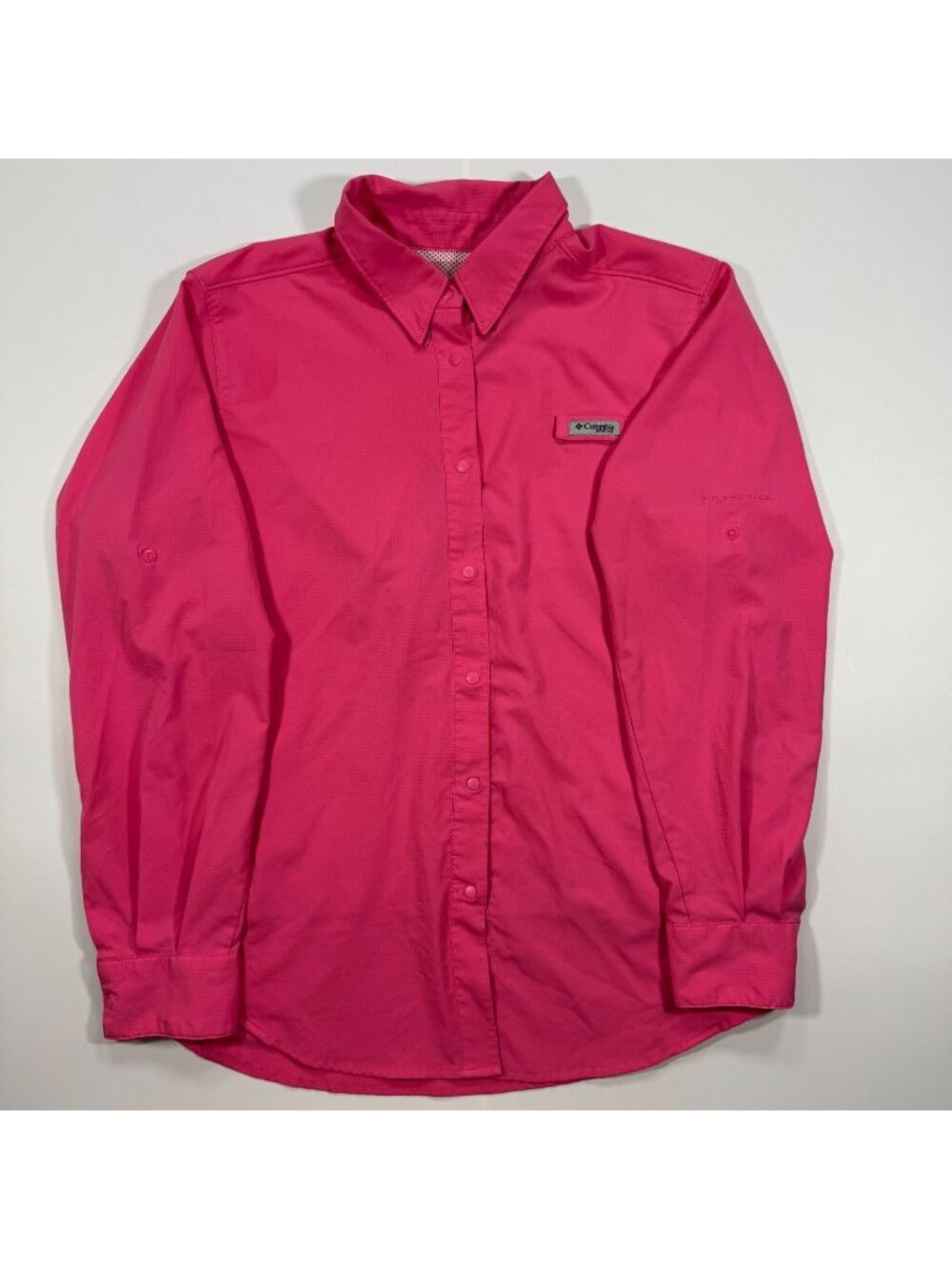 Columbia PFG Ommi-Shade Shirt Women's M Pink Button-Up Fishing Camping Vented